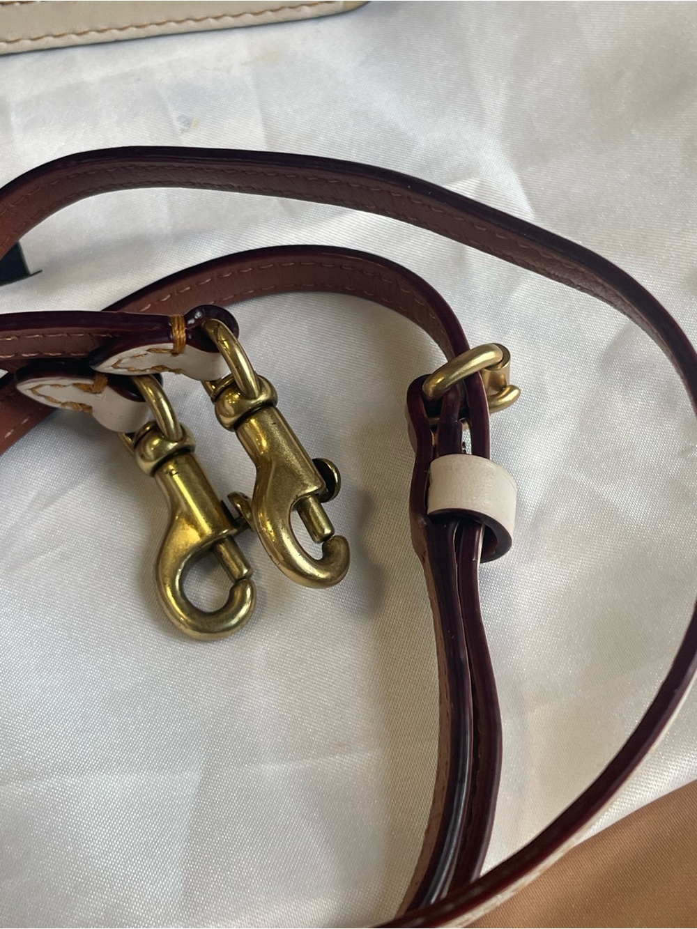 Coach 1941 Kiss-lock Dreamer 21 Cream and Brown Signature Frame Satchel - Picture 3 of 14
